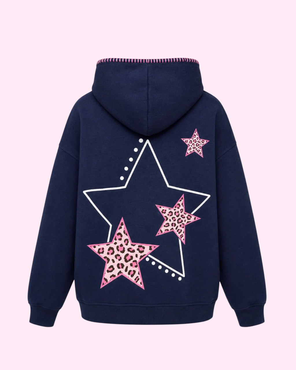 Leopard Star Oversized Hoodie